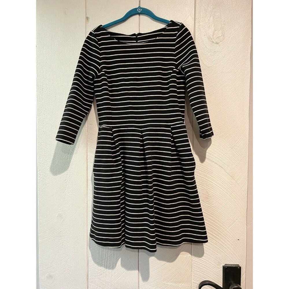 Banana Republic Women’s Cotton Striped 3/4 Sleeve Short Work Party Dress Size 10